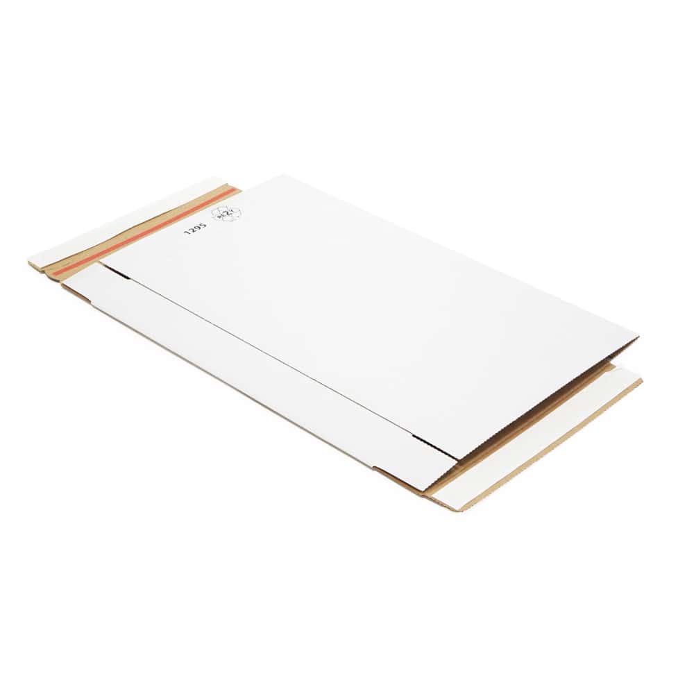 Versandtasche portooptimiert, Wellpappe, weiß 345 x 245 x 45 mm (Maxibrief)