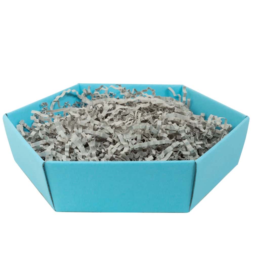 Präsentkorb sechseckig 225 x 200 x 50 mm Azur Blau