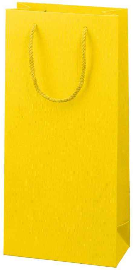 Geschenktüten Streifenprägung 2er Wein/Sekt Gelb