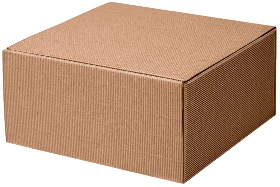 Geschenkbox Allrounder offene Welle 250 x 250 x 120 mm braun