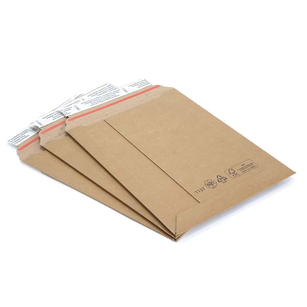 Versandtasche aus Wellpappe, braun 300 x 215 x 0-50 mm
