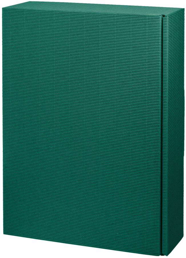 Geschenkbox offene Welle 3er Wein/Sekt dunkelgrün