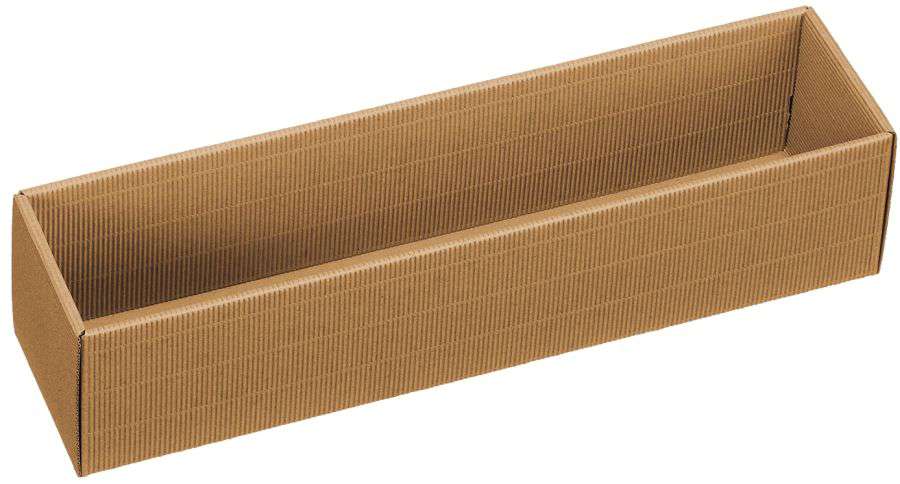 Geschenkbox Schatulle offene Welle 1er Wein/Sekt - nur Boden braun