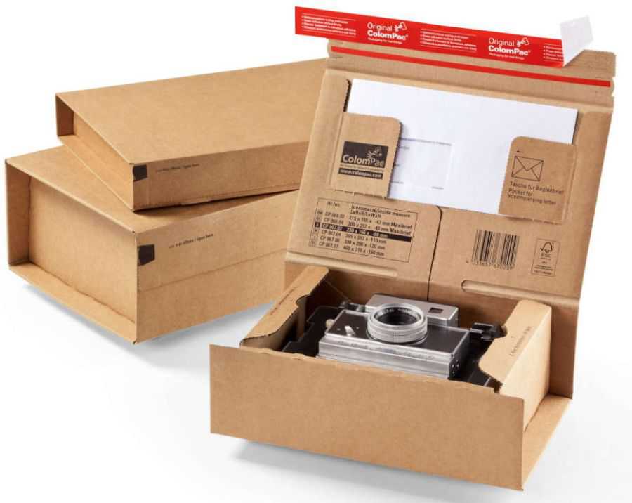 Versandkarton mit Einstecktasche, braun 215 x 155 x 43 mm (DIN A5)