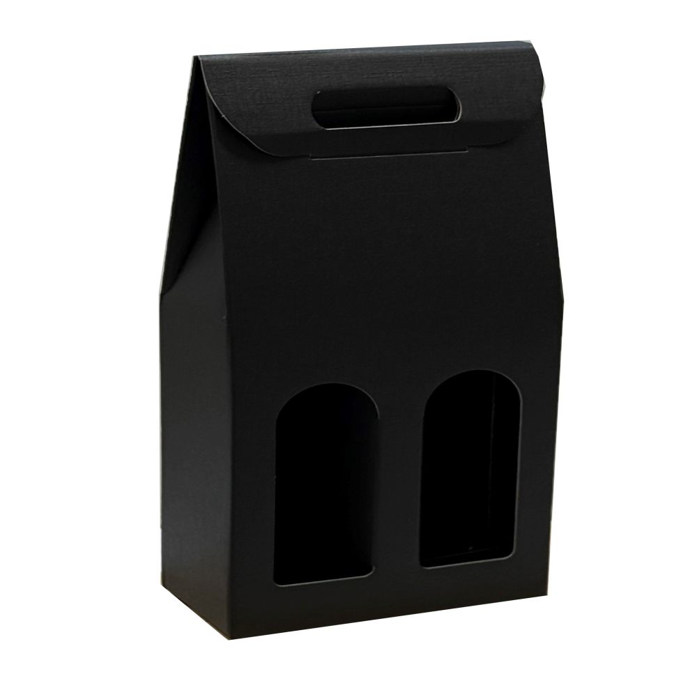 Geschenktüten Struktur Fibra, Griff und Fenster, 180 x 90 x 385 mm, schwarz