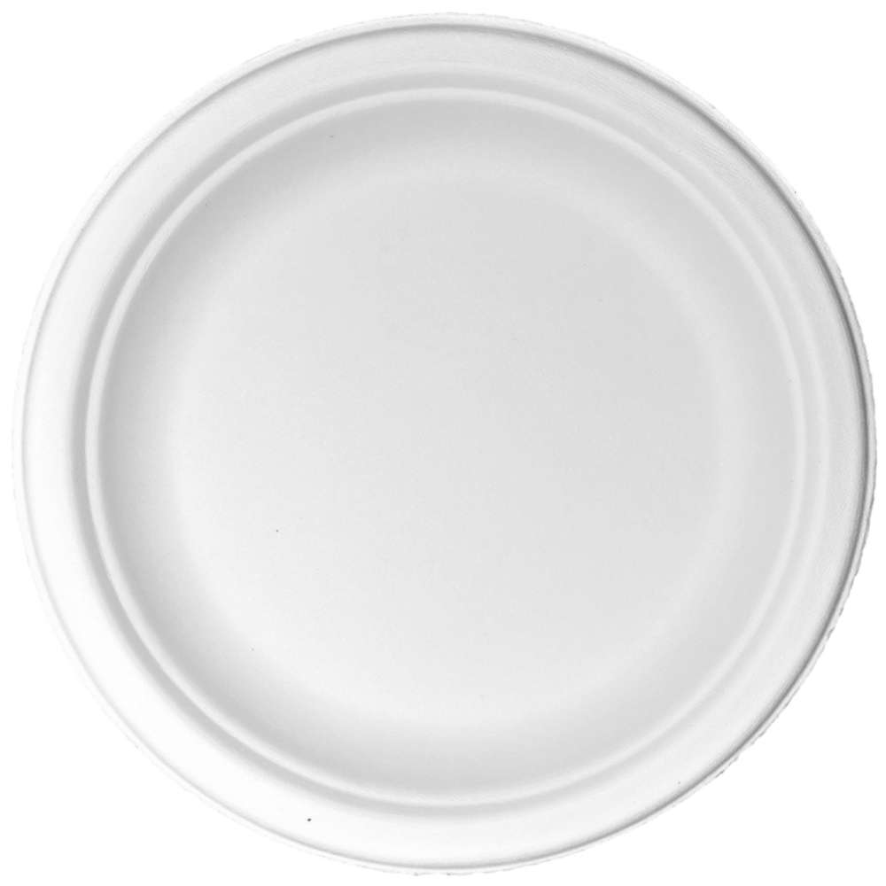 Bagasse Teller, weiß, rund ungeteilt Ø 15 cm