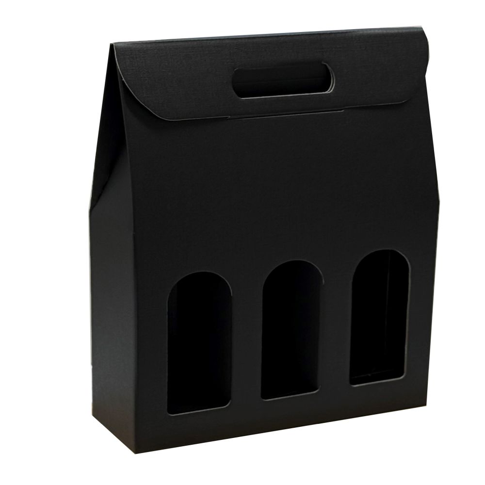 Geschenktüten Struktur Fibra, Griff und Fenster, 270 x 90 x 385 mm, schwarz