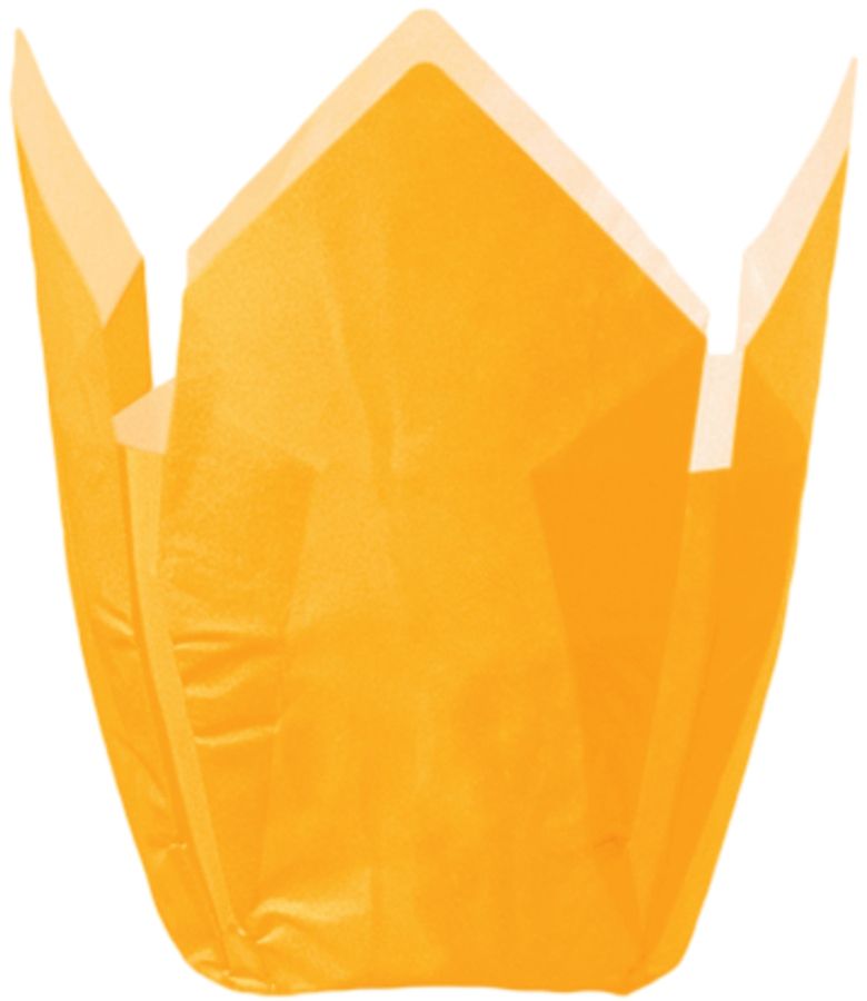 Einweg Backform Papier, rund, süße Tulpe Ø 50 x 88 mm -gelb-