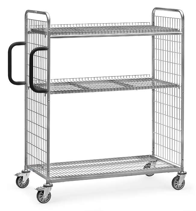Fetra Rollwagen Kommissionierwagen mit 2 Drahtgitterböden