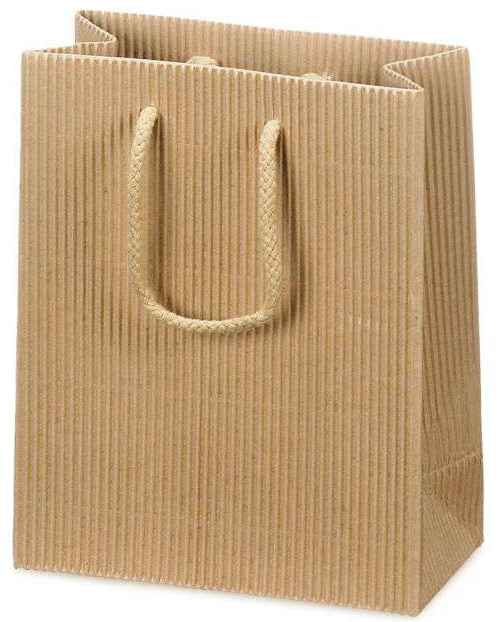 Geschenktüten offene Welle Natur 1er Bocksbeutel