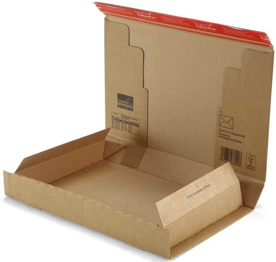 Versandkarton mit Einstecktasche, braun 300 x 212 x 43 mm (DIN A4)