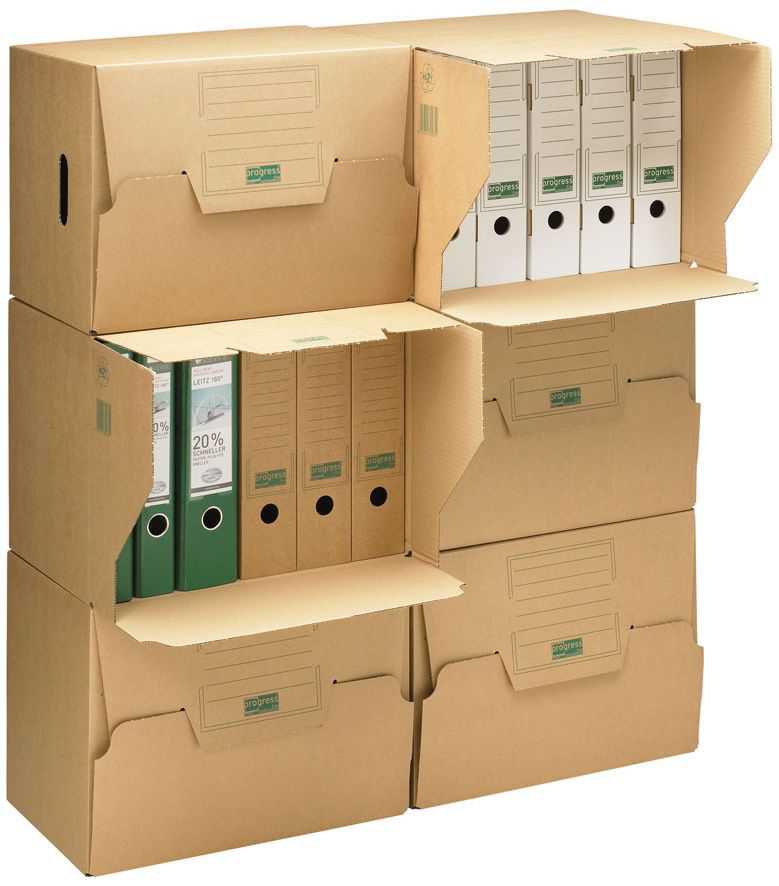 Lagerbox für Ordner "ECO", braun, 426 x 326 x 295 mm