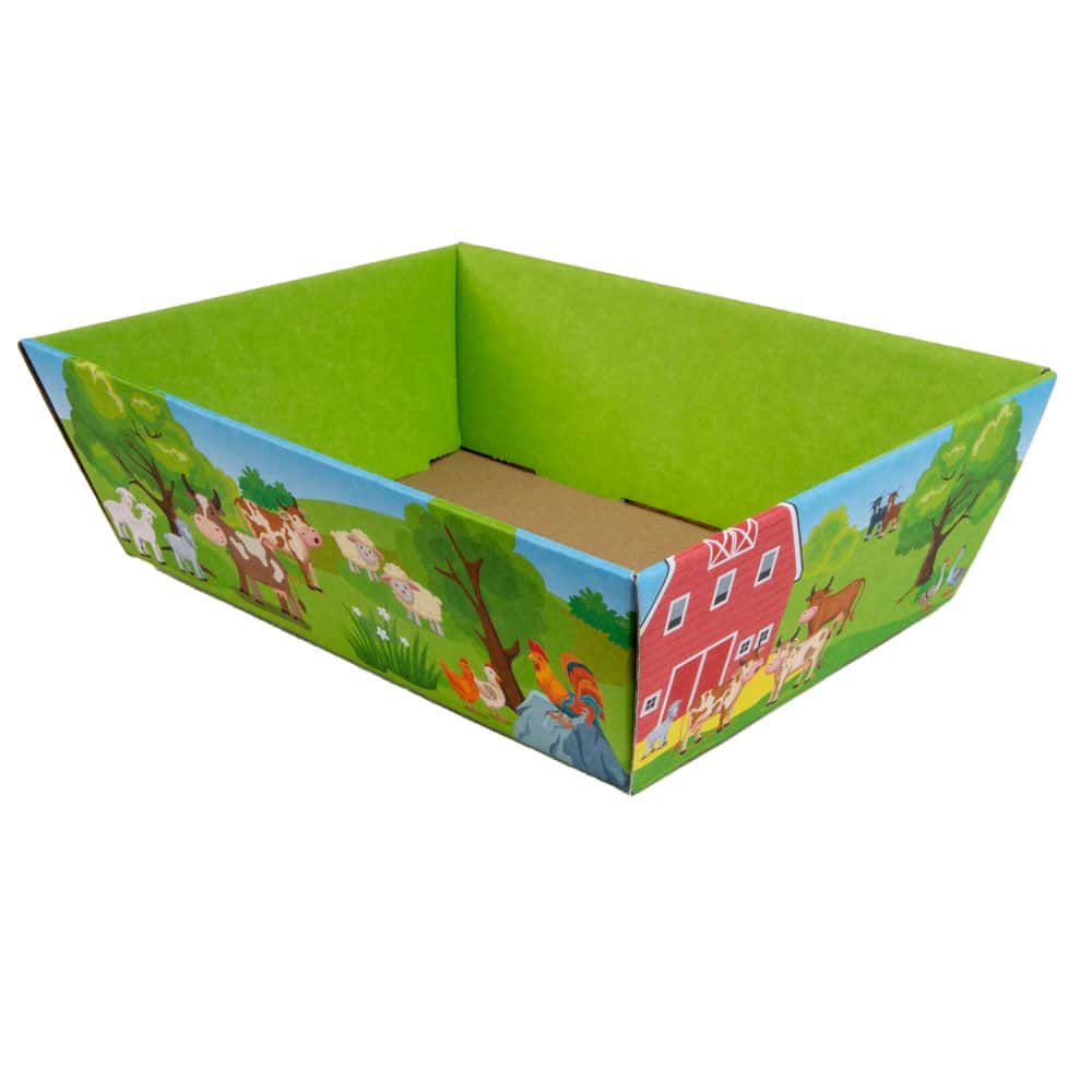 Präsentkorb viereckig 200 x 275 x 80 mm Bauerhof