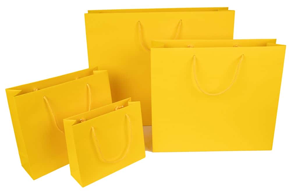 Geschenktüten Present 240 x 80 x 200 mm Sonnengelb