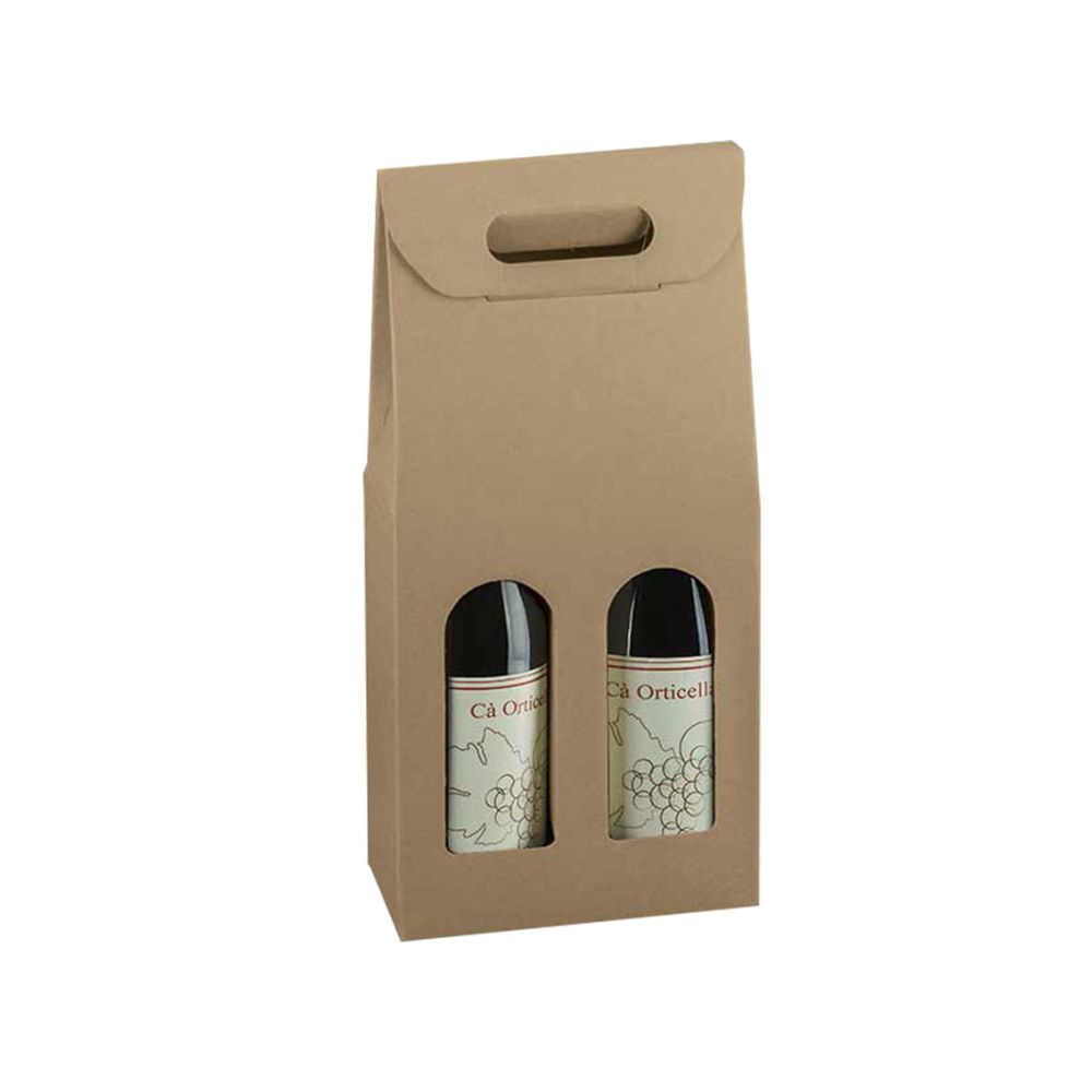 Geschenktüten pur, Griff und Fenster, 180 x 90 x 385 mm, natur