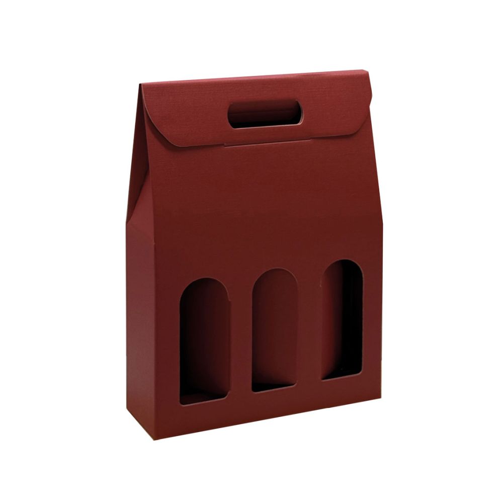 Geschenktüten Struktur Fibra, Griff und Fenster, 270 x 90 x 385 mm, bordeaux