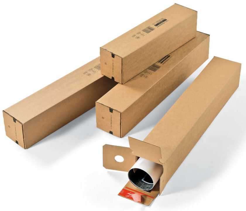 Versandhülsen eckig, braun 430 x 108 x 108 mm