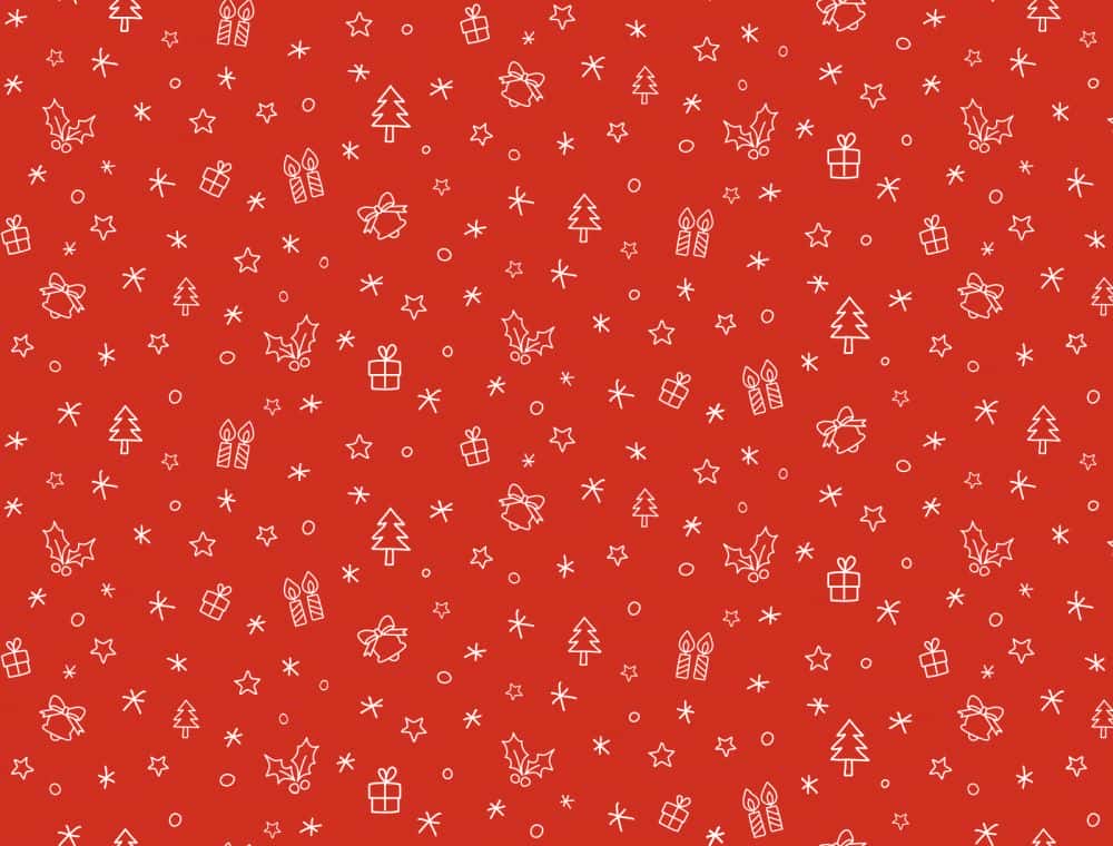 Geschenkpapier auf Rolle 0,5 x 200 m, Kraftpapier weiß 60 g/m², Neutraldruck Weihnachten Rot/Weiß