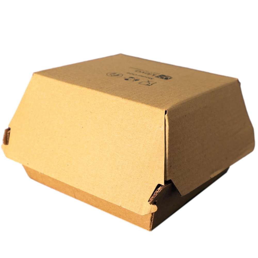 Hamburgerbox aus Kraftkarton 115 x 115 x 85 mm