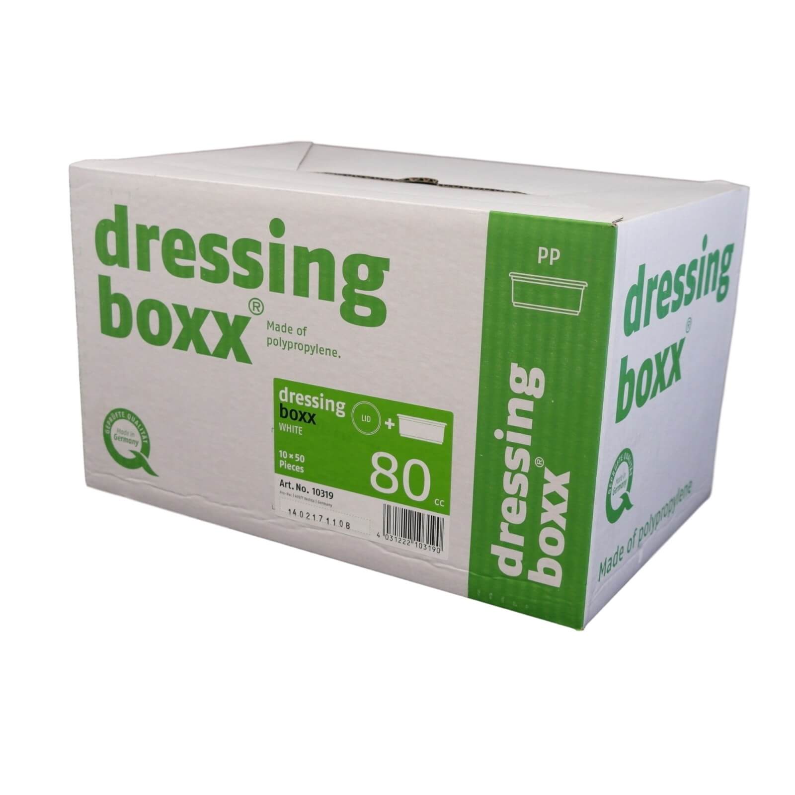 weißer Dressingbecher, Feinkostbecher, Kombipack, PP, 80 ml