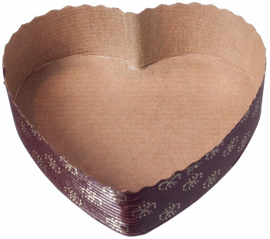 Einweg Backform Papier, süße Motive "Königsherz" Ø 130 mm x 35 mm