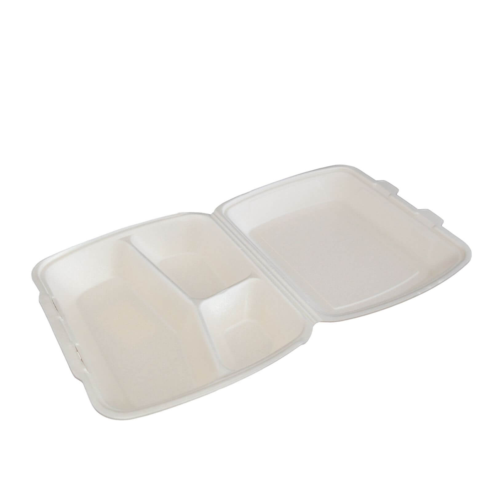 Thermo-Klappbox Menübox XPS Styropor cream, 3-geteilt 240 x 210 x 70 mm (ca. 450 + 150 + 150 ml)