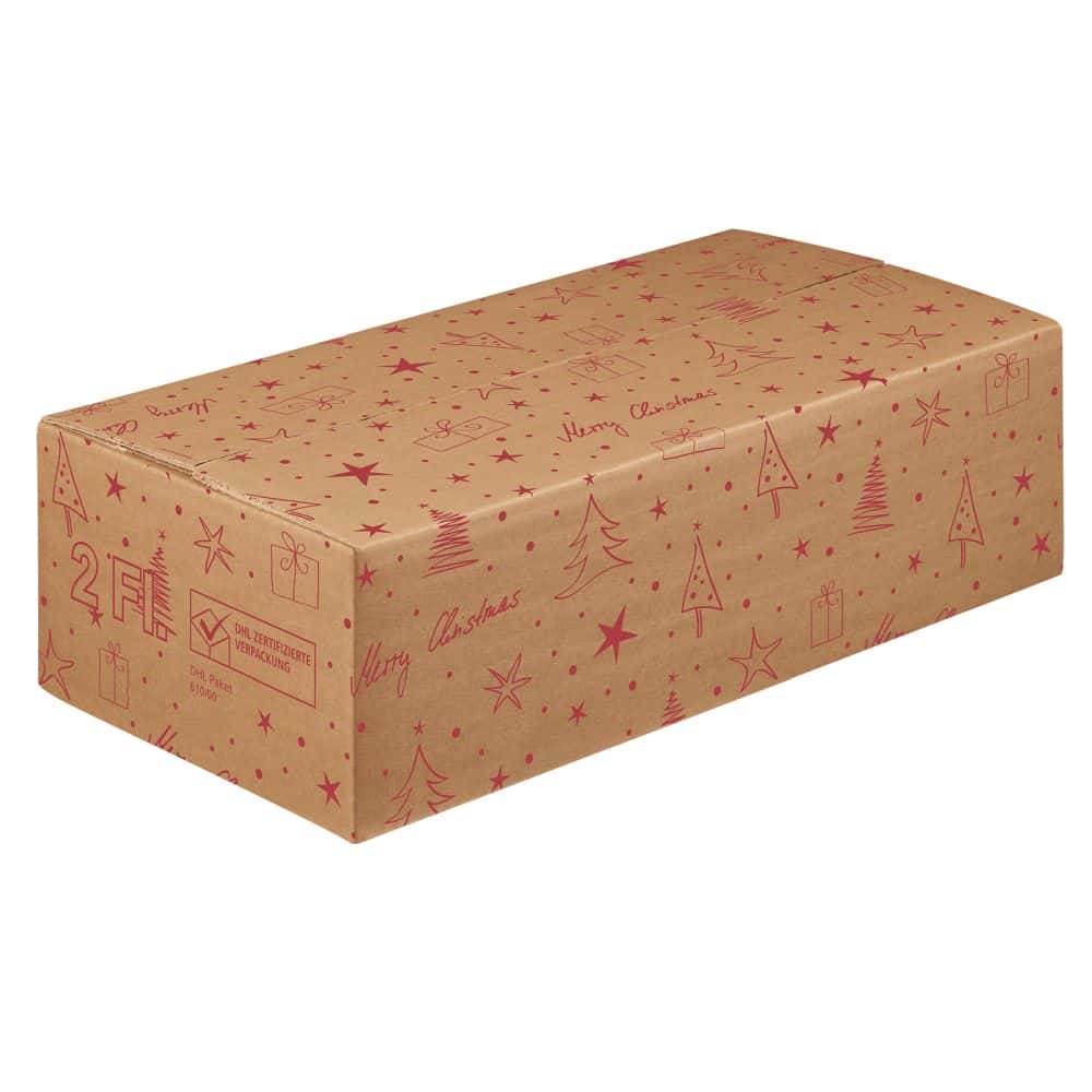 Versandkarton "DU-LOG®" (DHL/PTZ-geprüft) "X-Mas" 2er Wein/Sekt - nur Umkarton