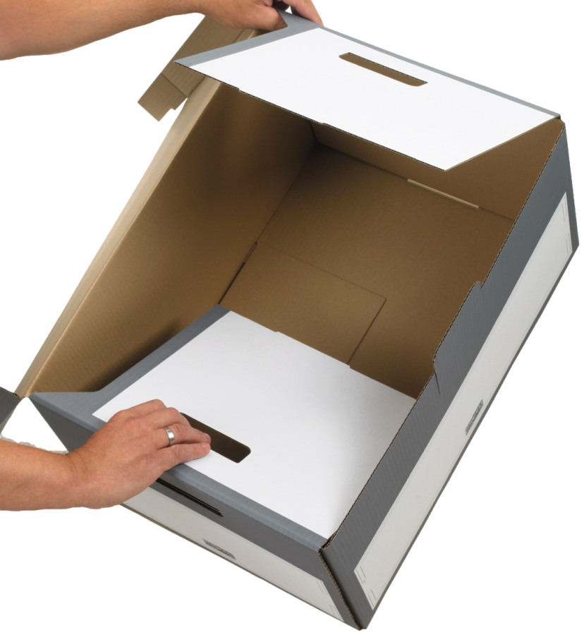 Archivboxen mit Klappdeckel "Select" grau 504 x 325 x 305 mm