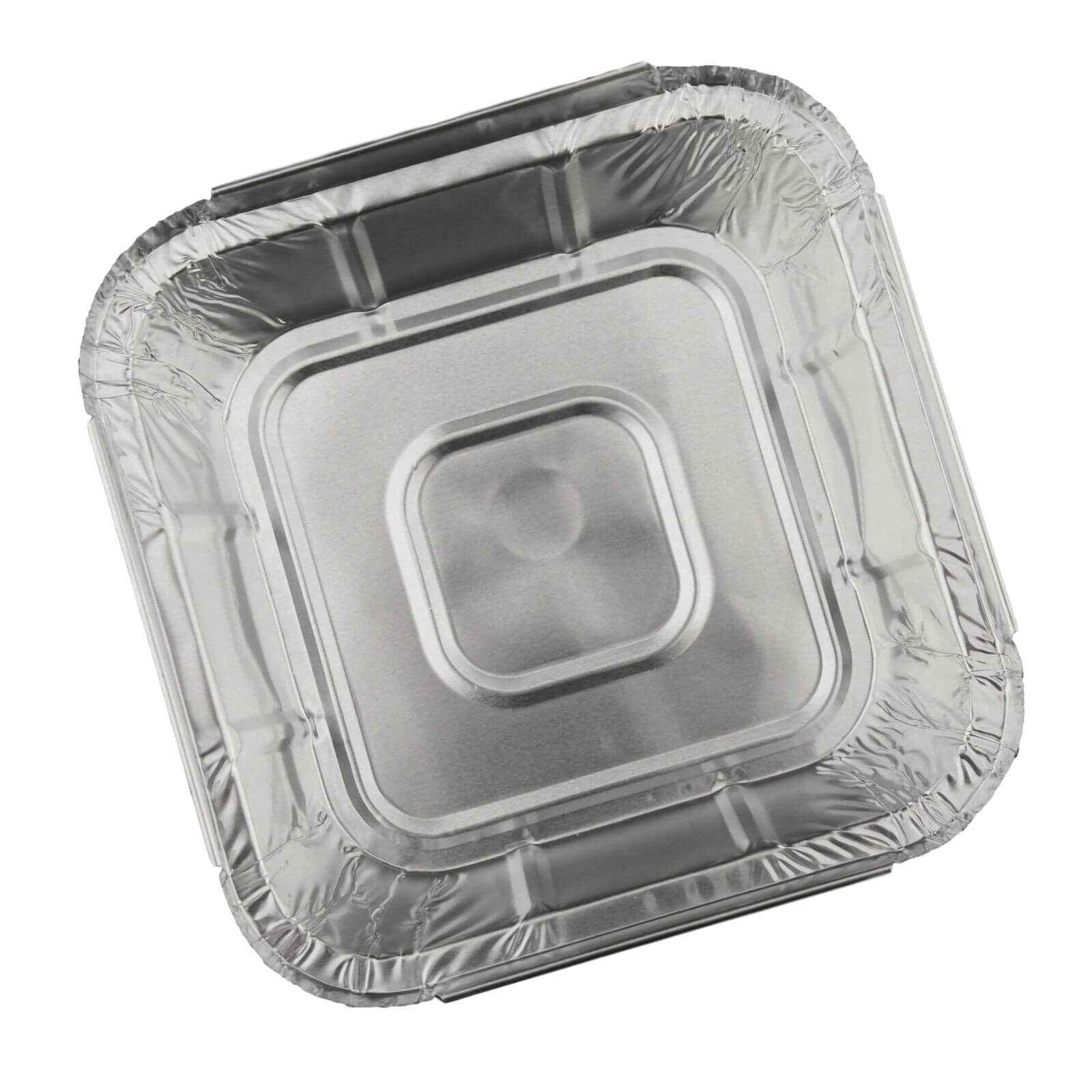 Aluschale eckig ungeteilt (mit Knickrand) 160 x 160 x 32 mm (R25L) (ca. 560 ml)