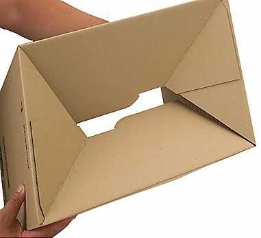 Versandkarton HR, Automatikboden, braun 390 x 290 x 100-240 mm