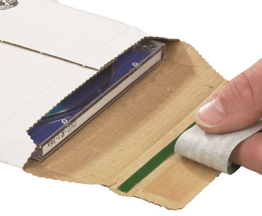 Versandtasche "Premium" Wellpappe, weiß 145 x 190 x 0-25 mm (CDs)