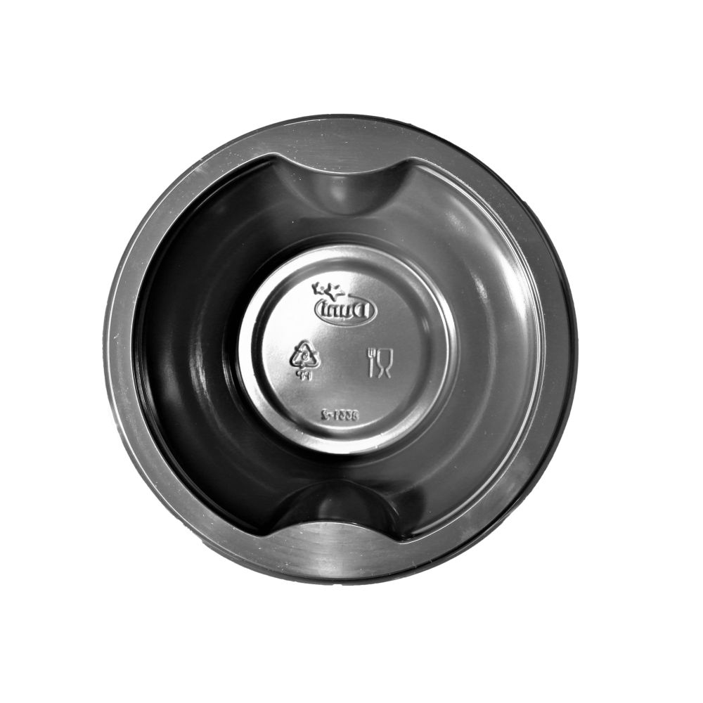 Suppen-Siegelschale PP, ungeteilt rund schwarz, 153 x 153 x 60 mm (500 ml)