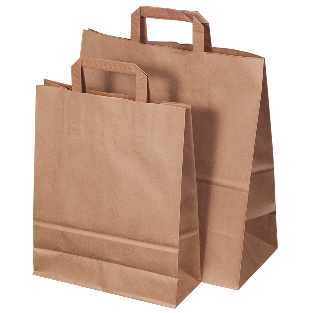 braune Papiertragetasche mit Papiergriff, 9 l, 260 x 100 x 330 mm