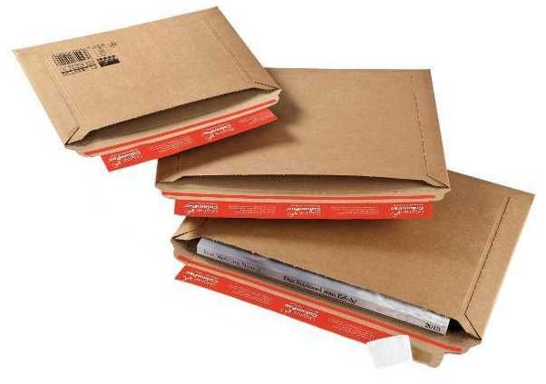 Versandtasche Wellpappe, Querbefüllung, braun 270 x 185 x 0-30 mm (DIN B5+)