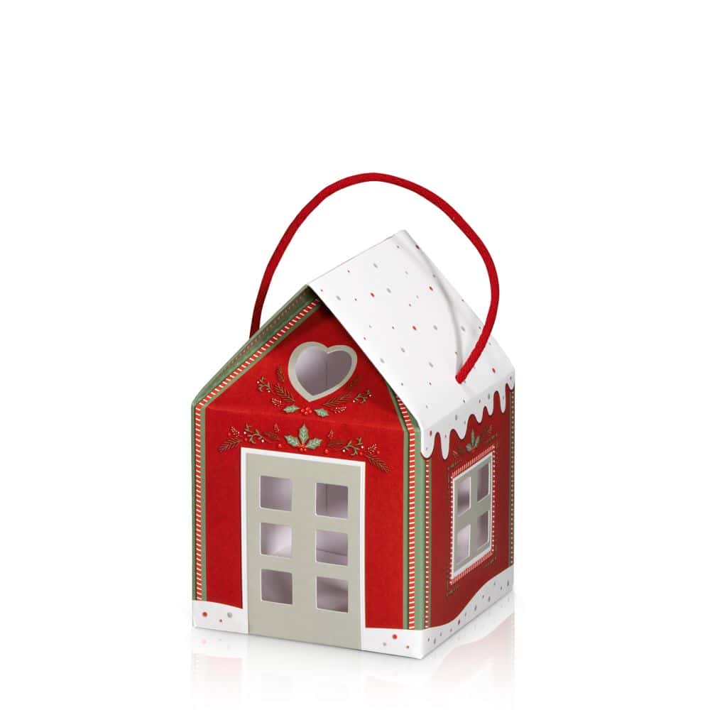 Geschenkbox Gourmet Häuschen Rot mit Stoffhenkel und Fenster 120 x 120 x 110/170 mm (klein) Geschenkbox Gourmet Häuschen Rot mit Stoffhenkel und Fenster 120 x 120 x 110/170 mm (klein)