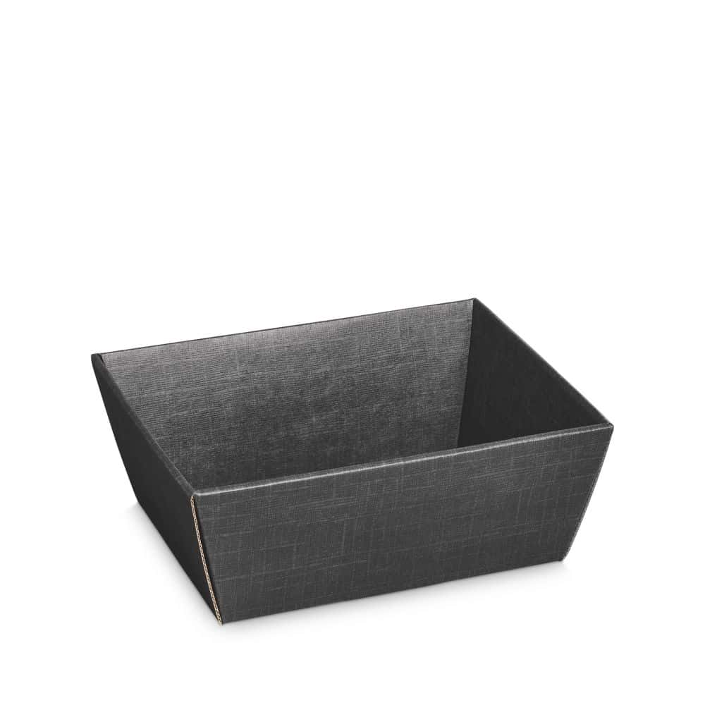 Präsentkorb viereckig Strukturprägung 200 x 150 x 100 mm (klein) Anthrazit