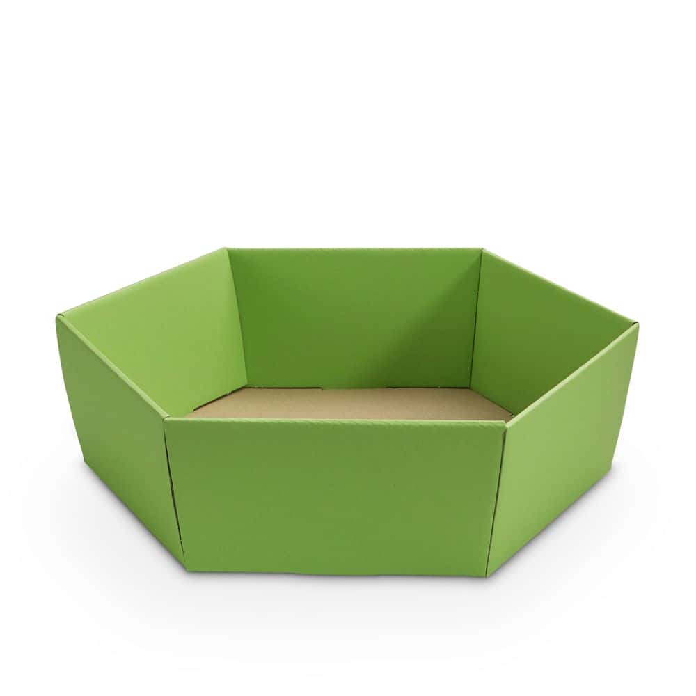 Präsentkorb sechseckig 305 x 270 x 85 mm Apfelgrün
