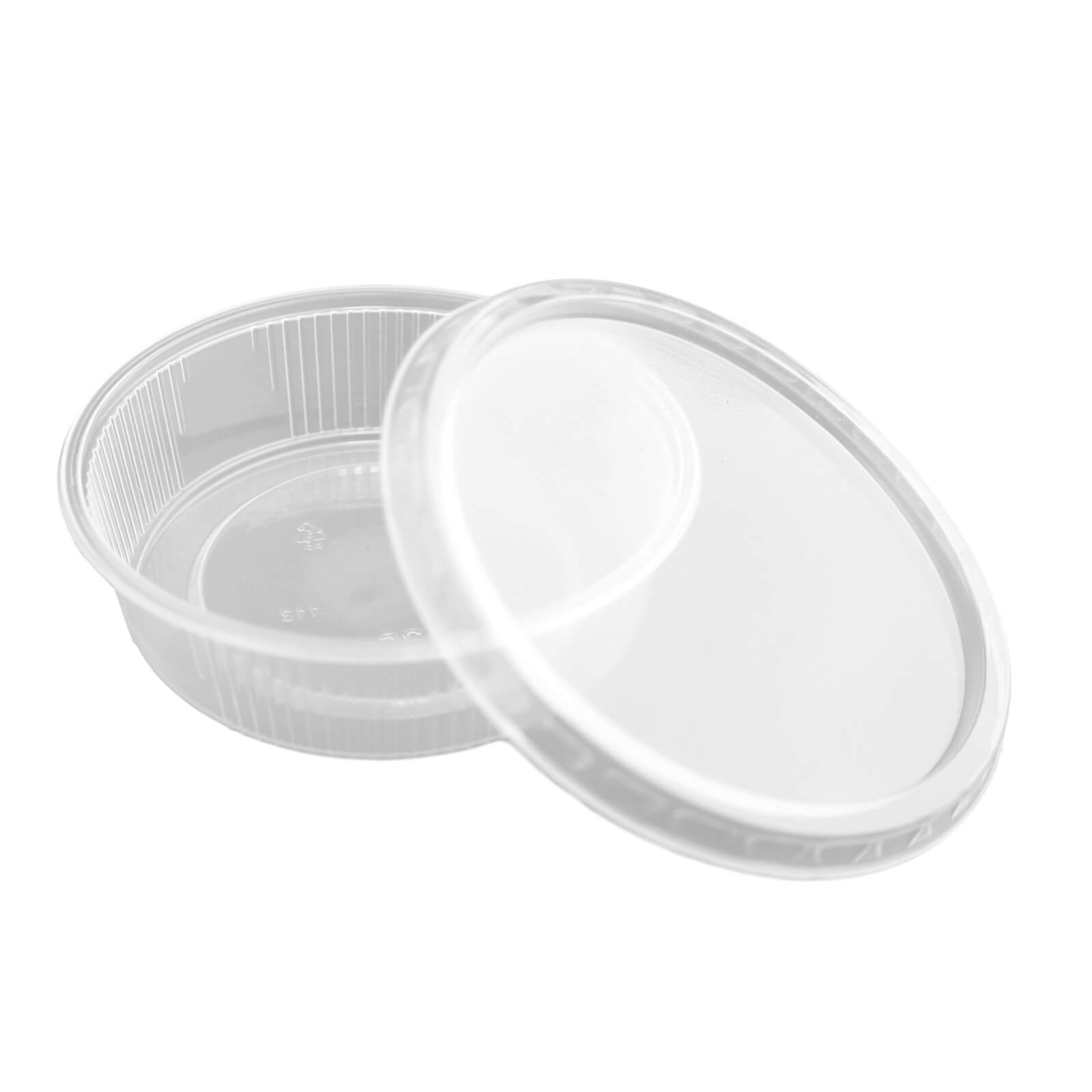 transparenter Feinkostbecher rund, Kombipack mit Deckel PP, 125 ml, (101 mm x 32 mm)