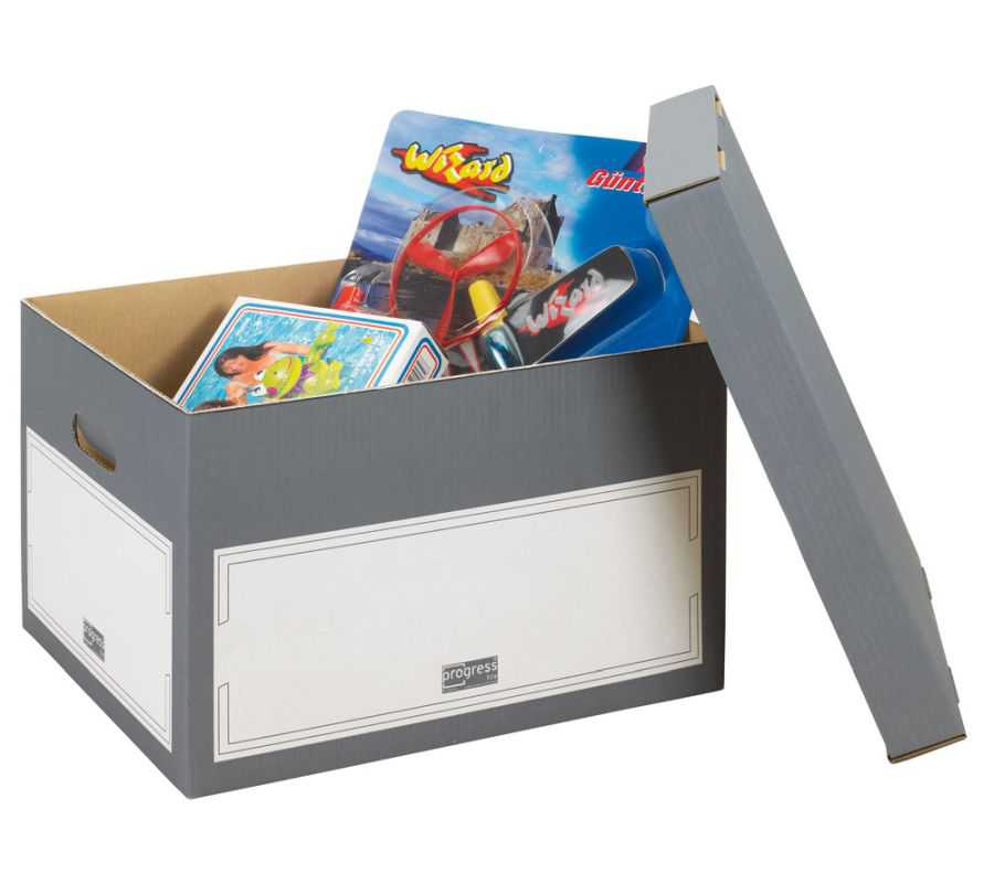 Archivboxen mit Stülpdeckel "Select" grau 414 x 331 x 266 mm