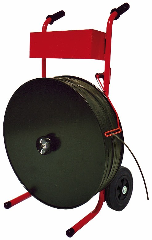 Fahrbarer Abrollwagen Kern Ø 406 mm bis 15 kg rot / schwarz