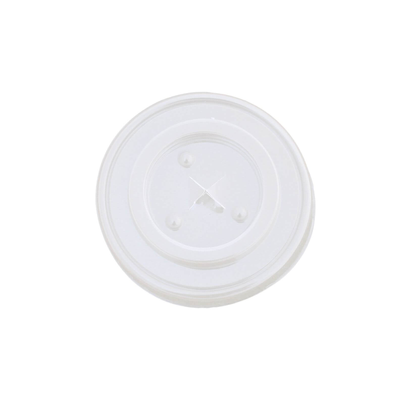 transparenter Deckel für Trinkbecher mit Kreuzschlitz aus PS (Cola / Shake) 0,3 l (Ø 80 mm)