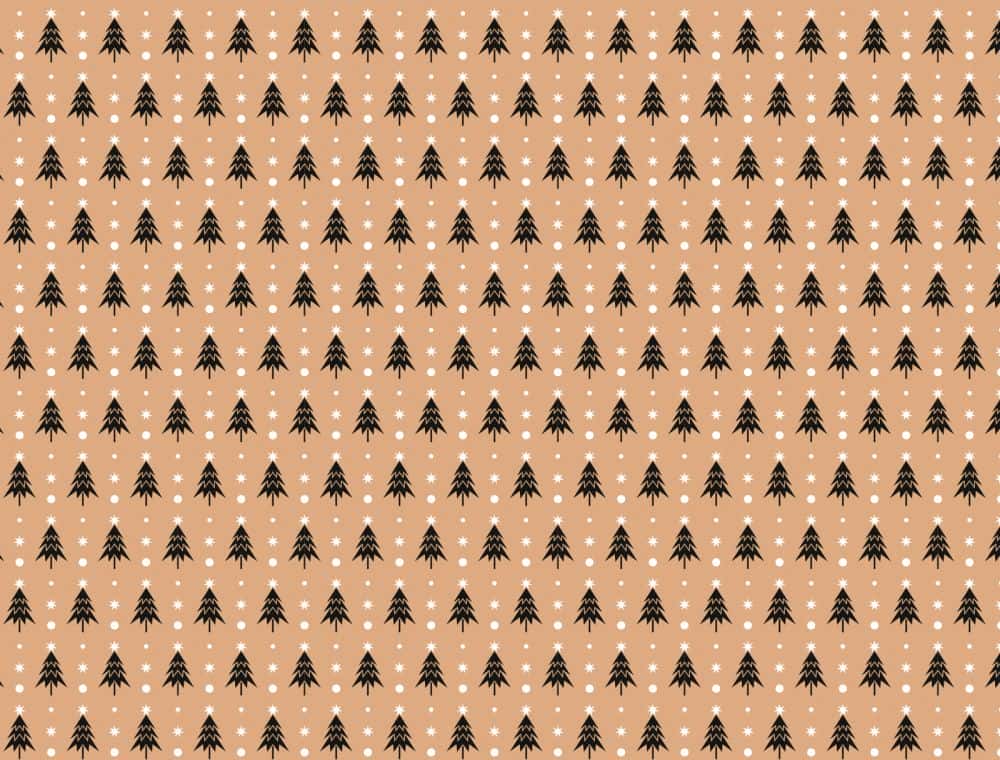 Geschenkpapier auf Rolle 0,5 x 200 m, Kraftpapier braun 60 g/m², Neutraldruck Sternbäume
