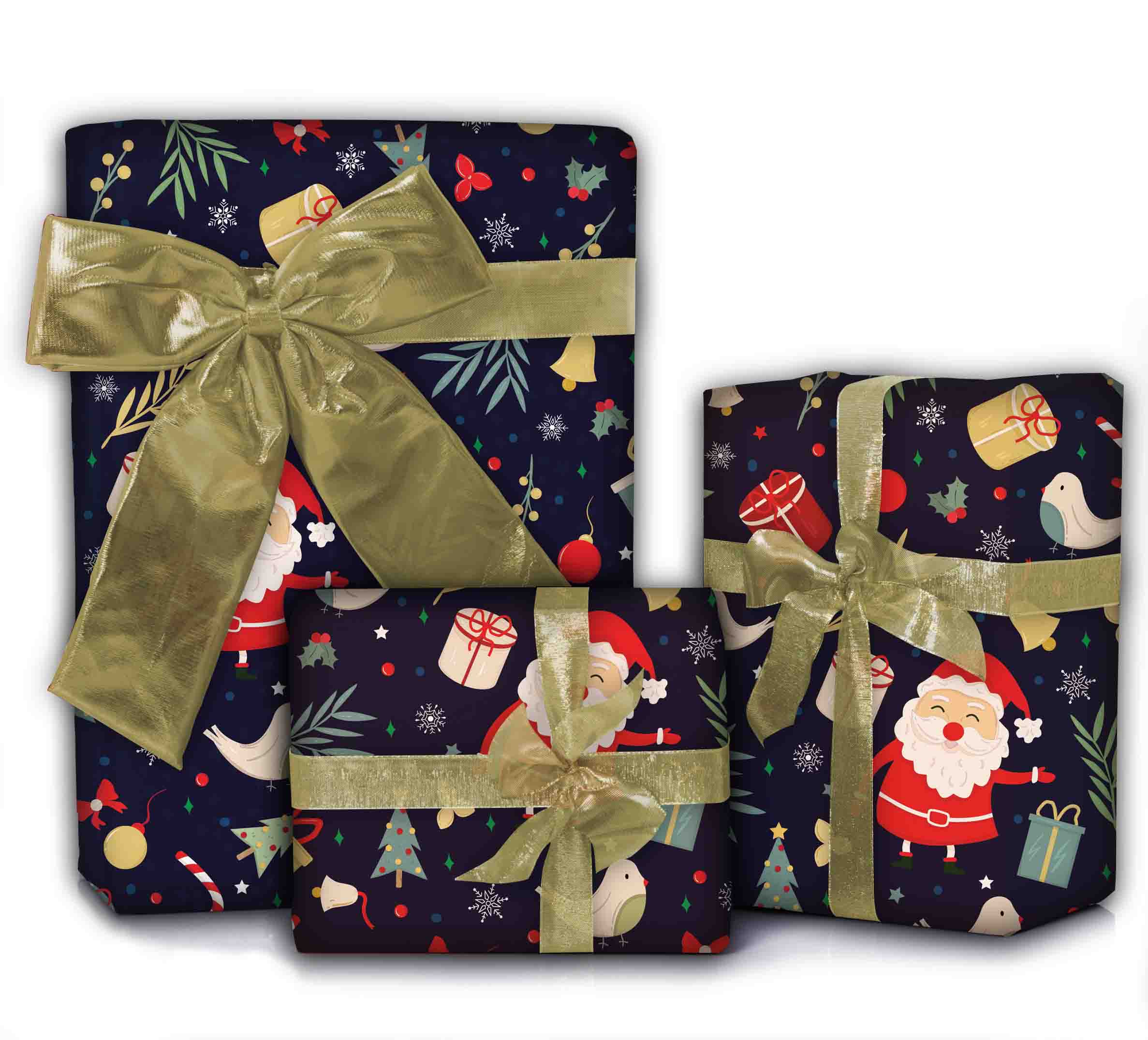 Geschenkpapier für Weihnachten, 5 Bögen Premium Geschenkpapier 75 x 50cm