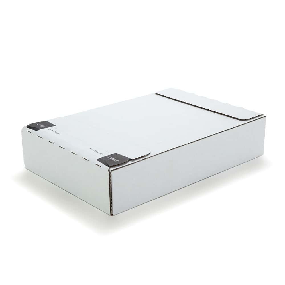 Versandtasche portooptimiert, Wellpappe, weiß 220 x 155 x 45 mm (Briefbox)