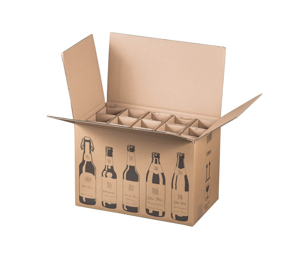 Bierversandkarton Flex 15er für Großabnehmer 0,33 l - 0,5 l, nur Umkarton, für 15 Flaschen