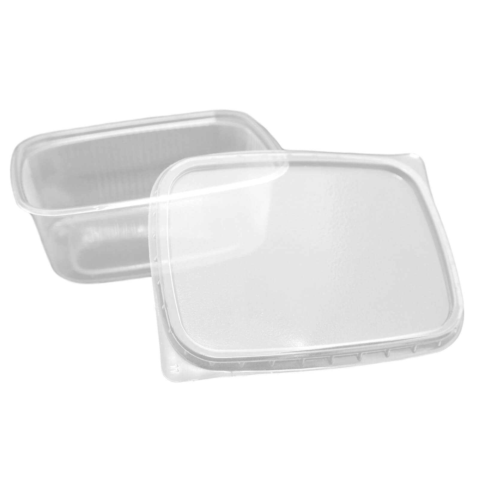 transparenter Feinkostbecher eckig, Kombipack mit Deckel PP, 200 ml (108 x 81 x 44 mm)