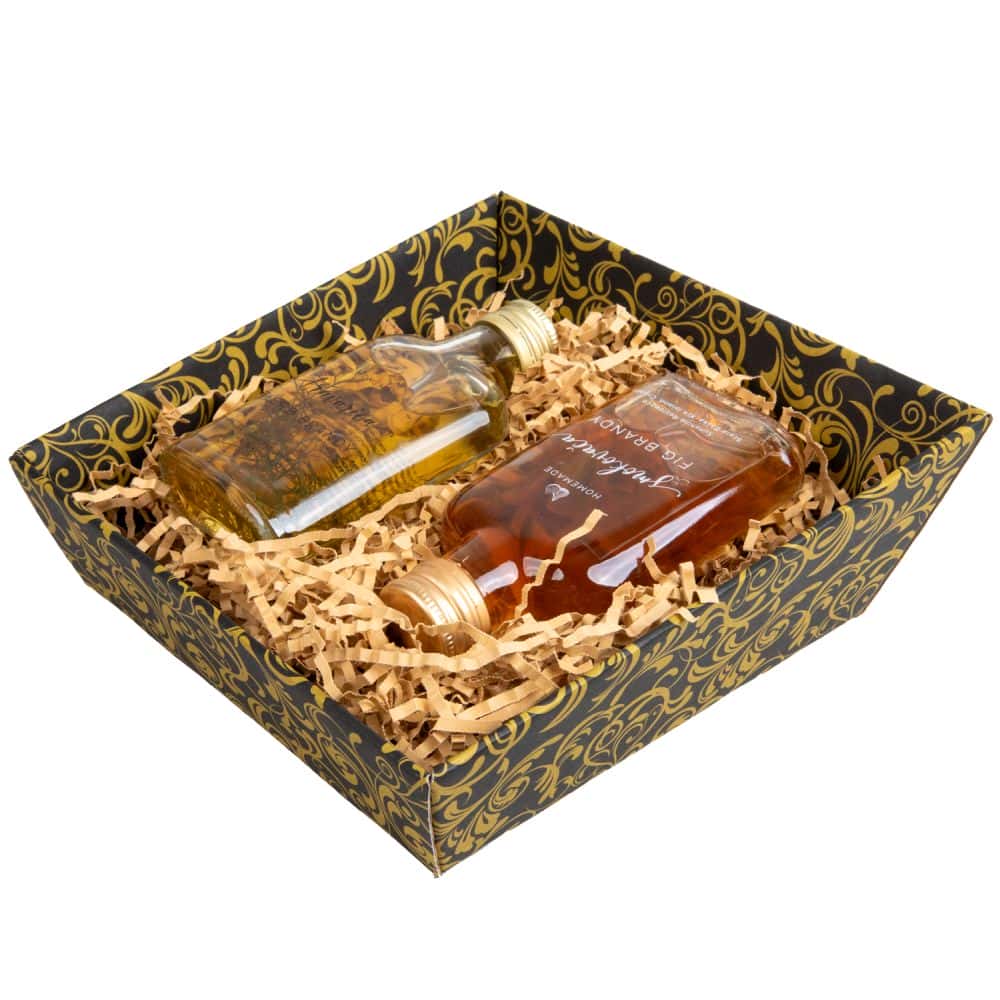 Präsentkorb quadratisch 170 x 170 mm Schwarz-Gold