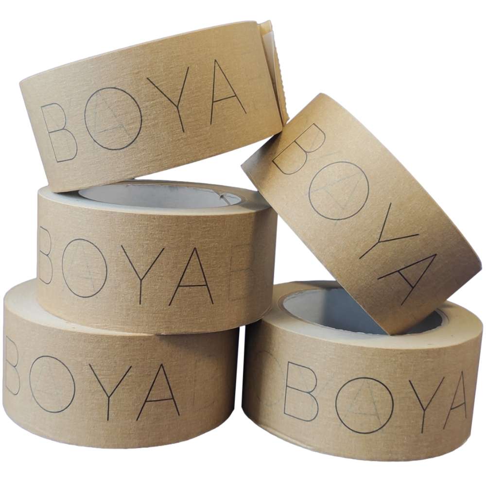 Papierklebeband braun, individuell bedruckt, Naturkautschuk, 50 mm x 50 m, 90 µ, 1-farbig