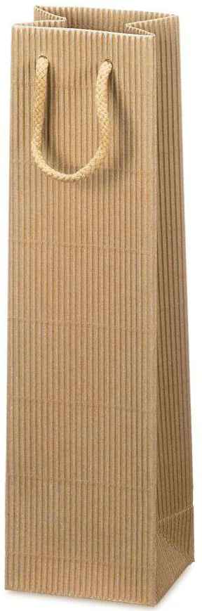 Geschenktüten offene Welle Natur 1er Wein/Sekt