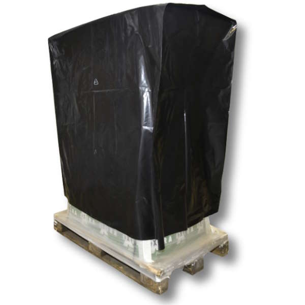 Schrumpfhauben LDPE schwarz, biaxial schrumpfend 1250 + 850 x 1800 x 0,125 mm